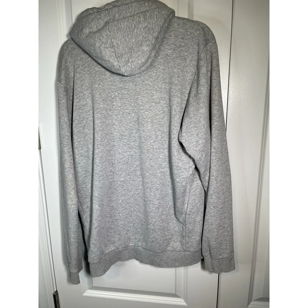 Adidas Hoodie Mens Gray Essentials Logo Stripe Spell Out Hooded Sweatshirt Large